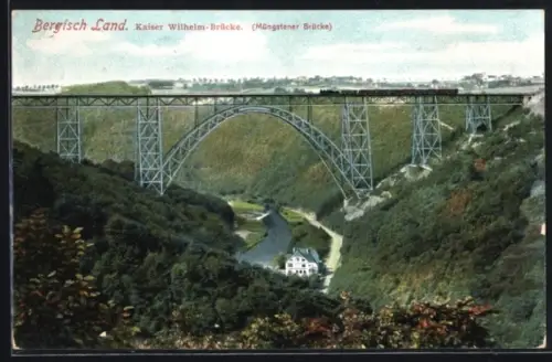 AK Remscheid, Kaiser Wilhelm-Brücke, Müngstener Brücke, Talansicht