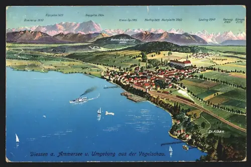 AK Diessen a. Ammersee, Umgebung aus der Vogelschau