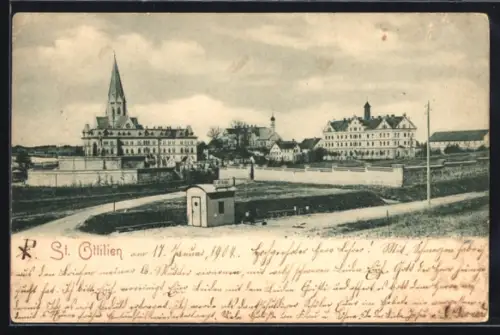 AK St. Ottilien, Blick zur Kirche