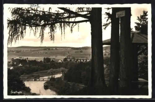 AK Grafrath, Blick auf Ort und Landschaft