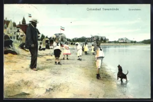 AK Travemünde, Strandleben am Ostseebad
