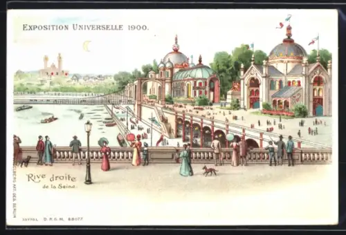AK Paris, Exposition universelle de 1900, Rive droite de la Seine