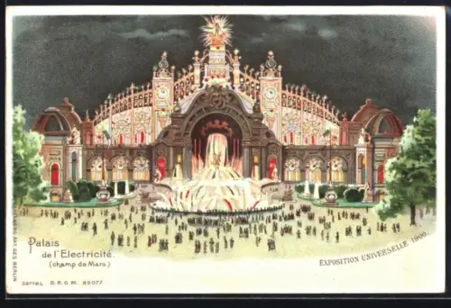 Lithographie Paris, Exposition universelle de 1900, Palais de l`Electricité