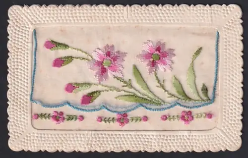 Seidenstick-AK Blühende rosafarbene Blumen