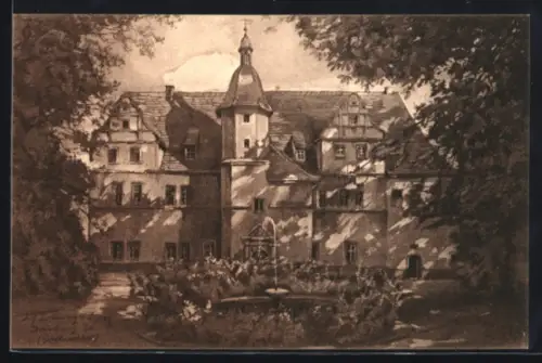 Künstler-AK Dornburg a. Saale, Goethe-Schloss