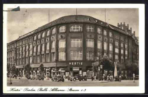AK Berlin-Kreuzberg, Hertie, Belle-Alliance-Strasse 1-3, Warenhaus