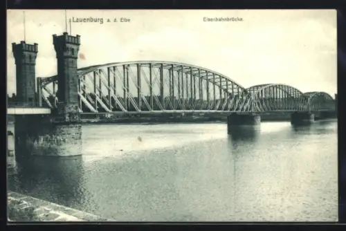 AK Lauenburg a. d. Elbe, Eisenbahnbrücke