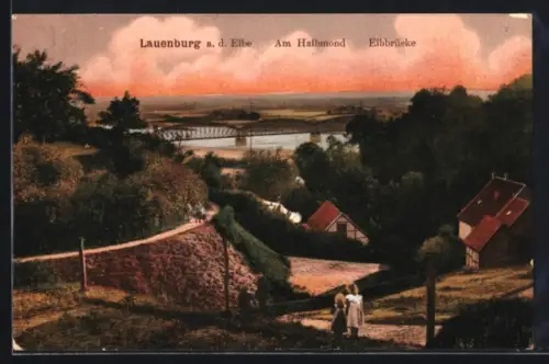 AK Lauenburg a. d. Elbe, Am Halbmond, Elbbrücke
