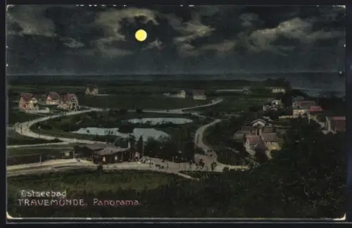 AK Travemünde, Panorama bei Nacht