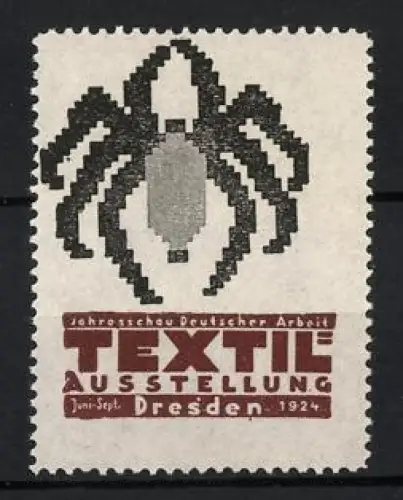 Reklamemarke Dresden, Textil-Ausstellung 1924, Spinne