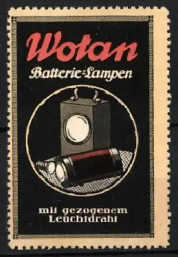 Reklamemarke Wotan Batterie-Lampen, Verschiedene Lampen
