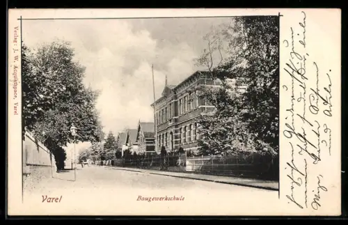 AK Varel, Baugewerkschule mit Strasse