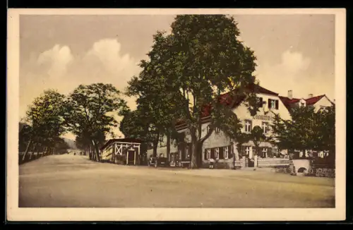 AK Boxdorf, Bahnwiese-Baummiese, Waldgasthof an der Landstrasse Dresden-Moritzburg