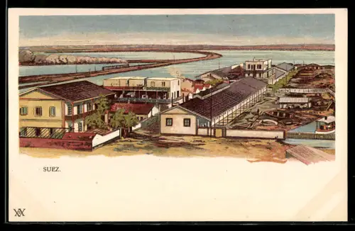 Lithographie Suez, Gesamtansicht