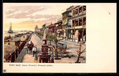 Lithographie Port Said, Queen Victoria's Diamond Jubilee