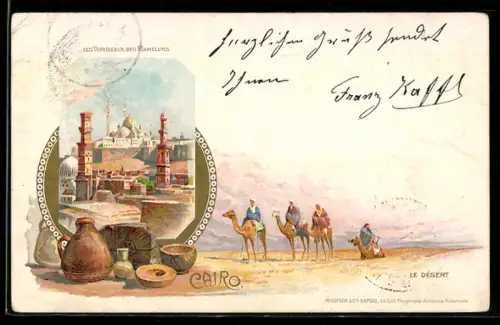 Lithographie Cairo, Les Tombeaux des Mameluks