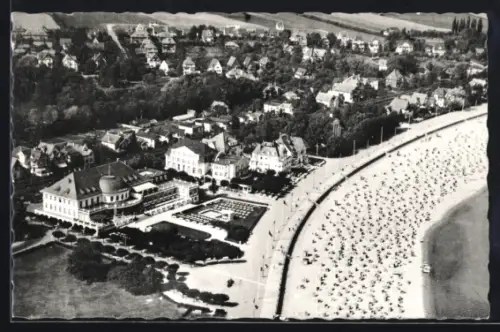 AK Travemünde, Ostseebad, Strand, Fliegeraufnahme