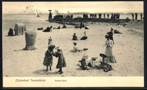 AK Travemünde, Ostseebad, Norder-Mole