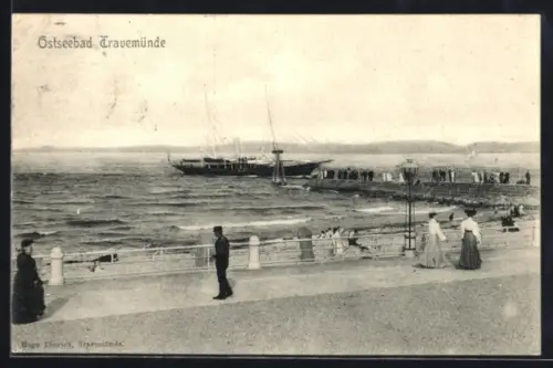 AK Travemünde, Ostseebad, Norderbollwerk