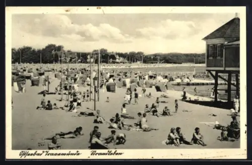 AK Travemünde, Ostseebad, Strandleben