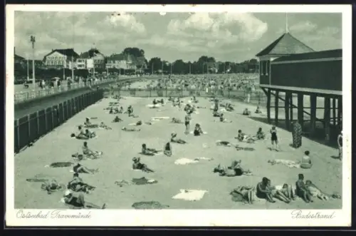 AK Travemünde, Strandleben am Badestrand
