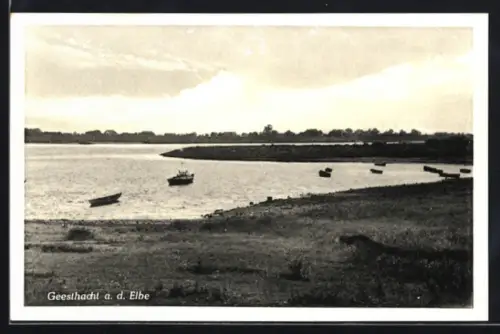 AK Geesthacht a. d. Elbe, Uferpartie