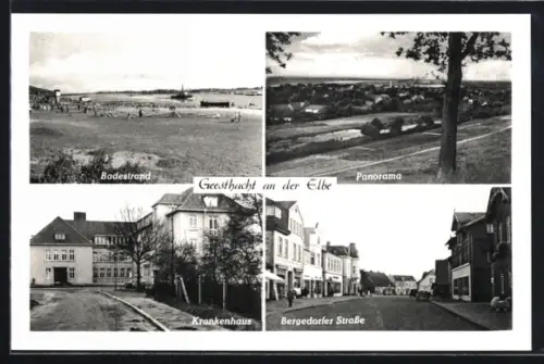 AK Geesthacht, Krankenhaus, Bergedorfer Strasse und Badestrand