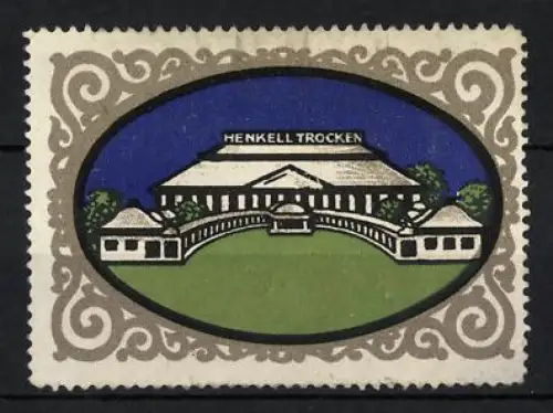 Reklamemarke Sektkellerei Henkell & Co., Henkell Trocken, Gebäudeansicht