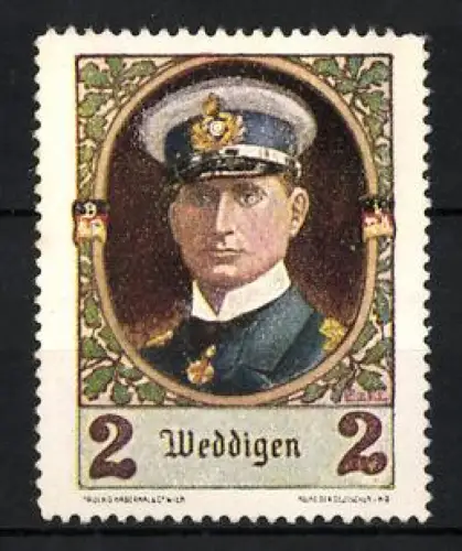 Reklamemarke Otto Weddigen in Uniform