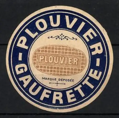 Reklamemarke Plouvier Gaufrette, Waffelmotiv