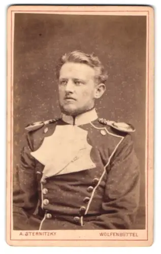 Fotografie A. Sternitzky, Wolfenbüttel, Einjährig-Freiwilliger der Ulanen in Uniform