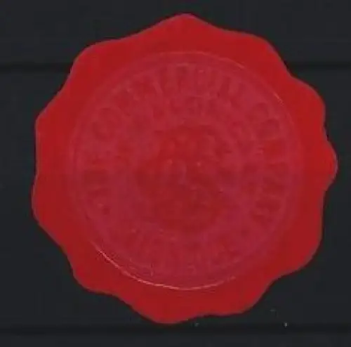 Reklamemarke Salonica, The Commercial Company of Salonica, Tabak, Import und Export, Logo in Siegelform