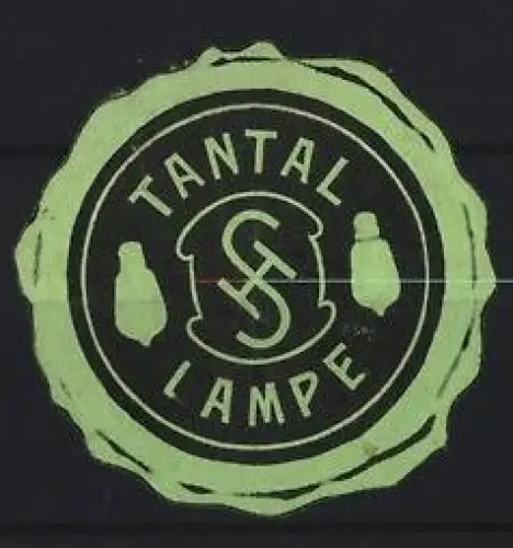 Reklamemarke Tantal Lampe, Drahtfadenlampe, Glühbirnen-Symbol