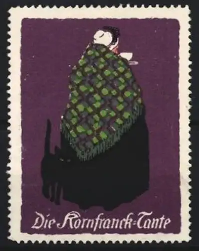 Reklamemarke Kornfrack, Kaffee, Die Kornfranck-Tante, Frau mit Tasse