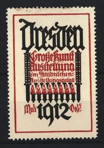 Reklamemarke Dresden, Grosse Kunstausstellung 1912 im Städtischen Ausstellungspalast
