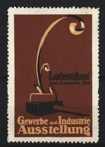 Reklamemarke Ludwigsburg, Gewerbe und Industrie Ausstellung 1914, Skulptur