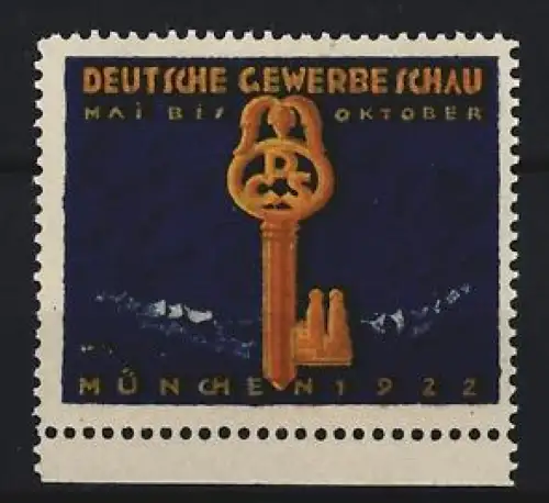 Reklamemarke München, Deutsche Gewerbeschau 1922, Schlüssel