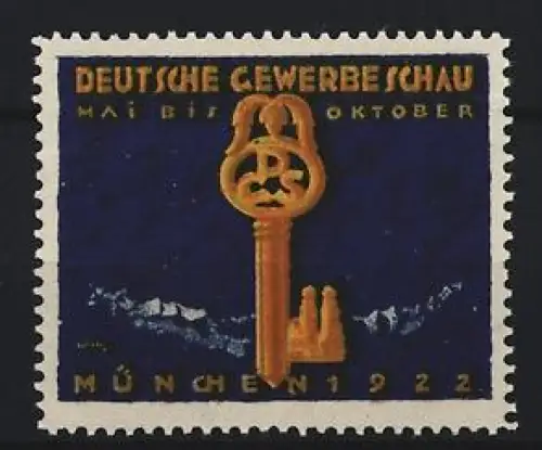 Reklamemarke München, Deutsche Gewerbeschau 1922, Schlüssel