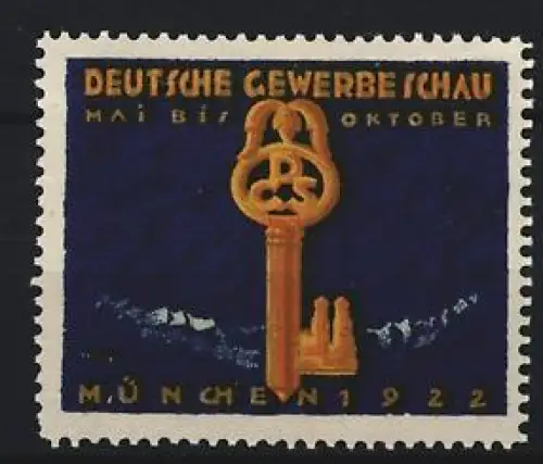 Reklamemarke München, Deutsche Gewerbeschau 1922, Schlüssel