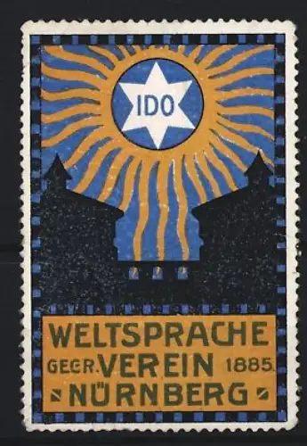 Reklamemarke Nürnberg, Weltsprache Verein, Stern mit Ido, Esperanto