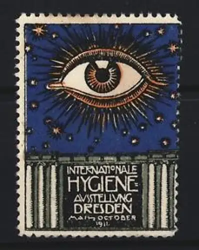 Reklamemarke Dresden, Internationale Hygiene-Ausstellung 1911, Auge und Sterne