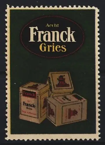Reklamemarke Aecht Franck Gries, Gries-Packungen