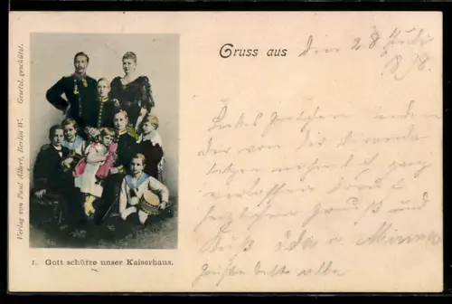 AK Kaiser Wilhelm II. mit Familie