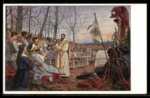 Künstler-AK Kommunion im Felde