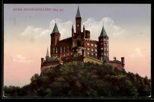 AK Burg Hohenzollern mit anliegendem Wald