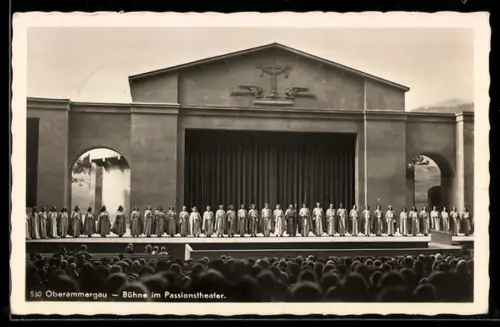 AK Oberammergau, Bühne im Passionstheater