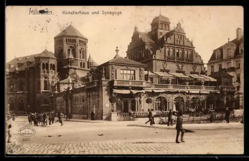 AK München, Künstlerhaus und Synagoge