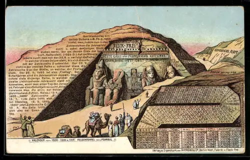 AK Jpsambul, Kalender 1800-2000 n. Chr., Felsentempel