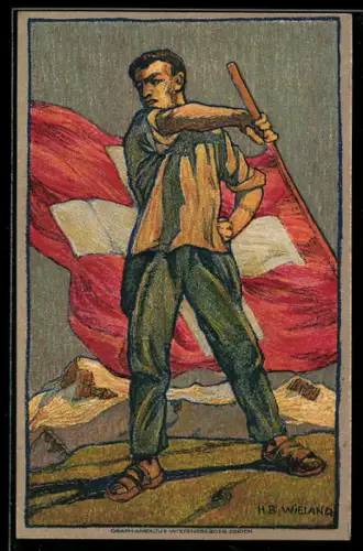 AK Schweizer Bundesfeier 1912, für das Rote Kreuz