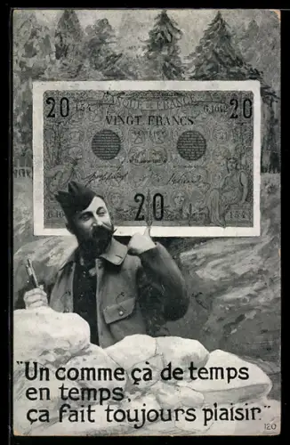 AK 20 Francs Geldschein, Un comme ca de temps en temps, ca fait toujours plaisir